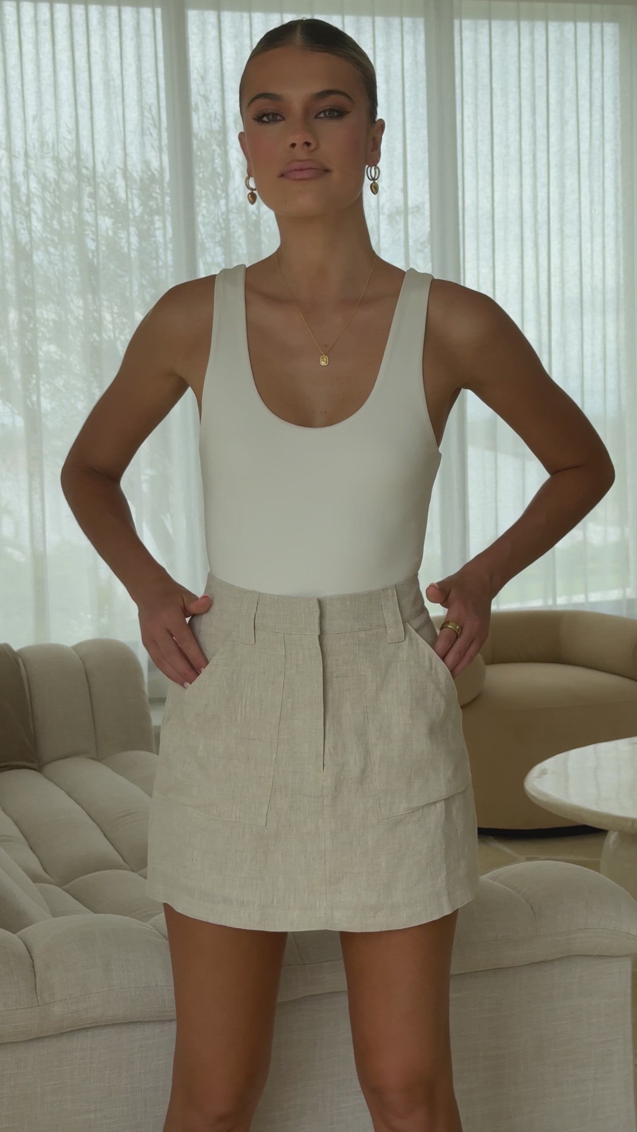 Maggie Mini Skirt - Natural