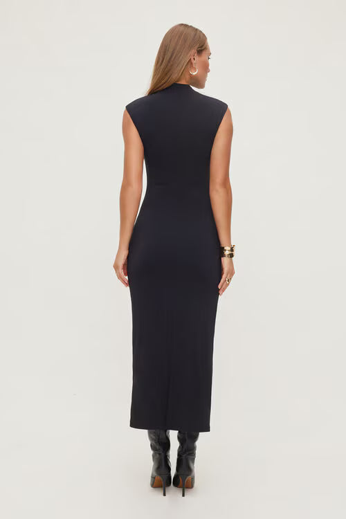 Bria Sculpt Mock Neck Maxi Dress
